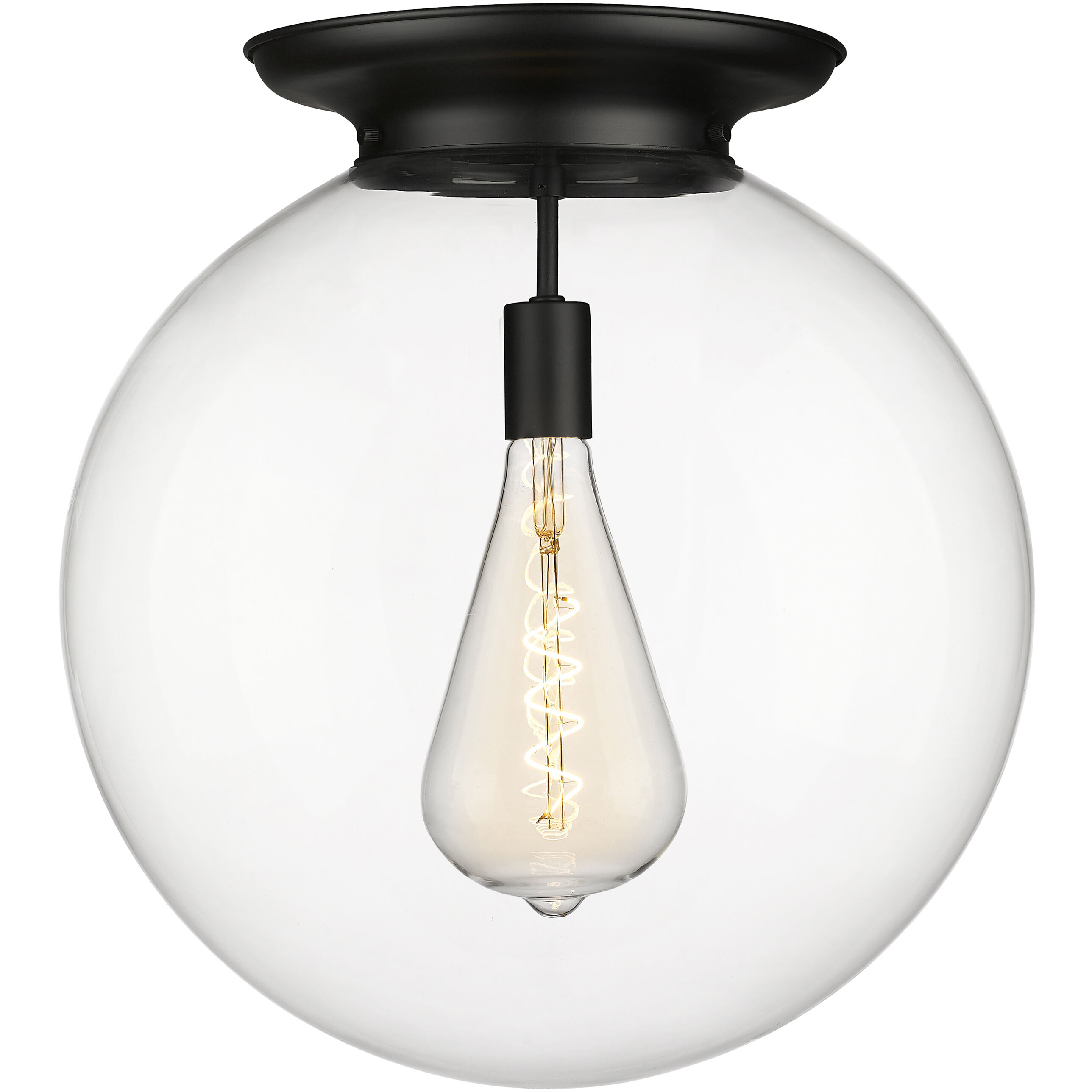 Beacon 1 Light 17.75 inch Matte Black Flush Mount Ceiling Light