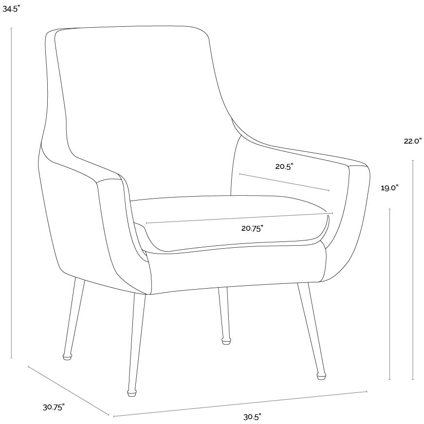 Aletta Nono Tapenade Gold Lounge Chair