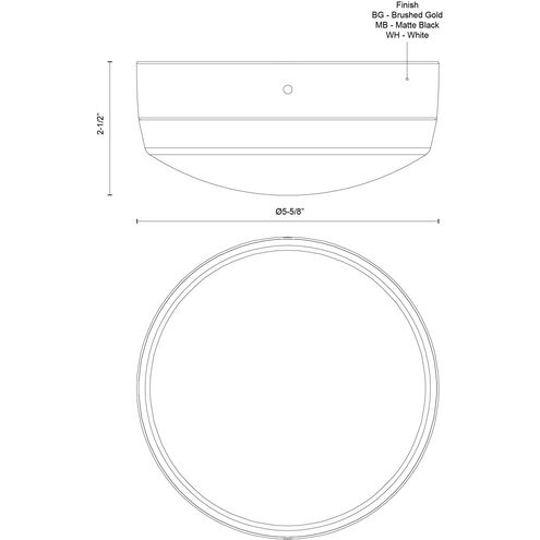 Hugo 5.63 inch White Ceiling Fan