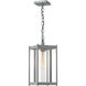 Cela 1 Light 8 inch Coastal Burnished Steel Outdoor Lantern in Clear, Large