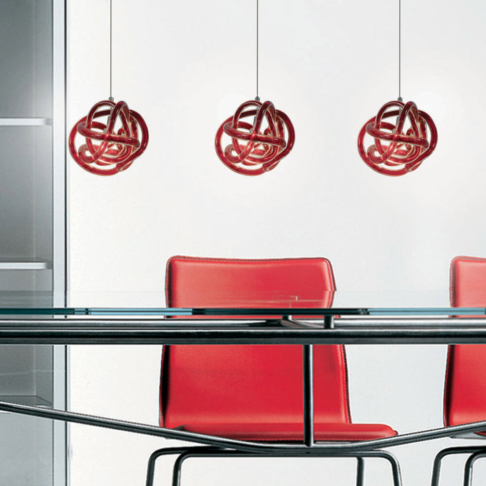 Envisage VI 1 Light 6 inch Chrome Mini Pendant Ceiling Light in Red Knot