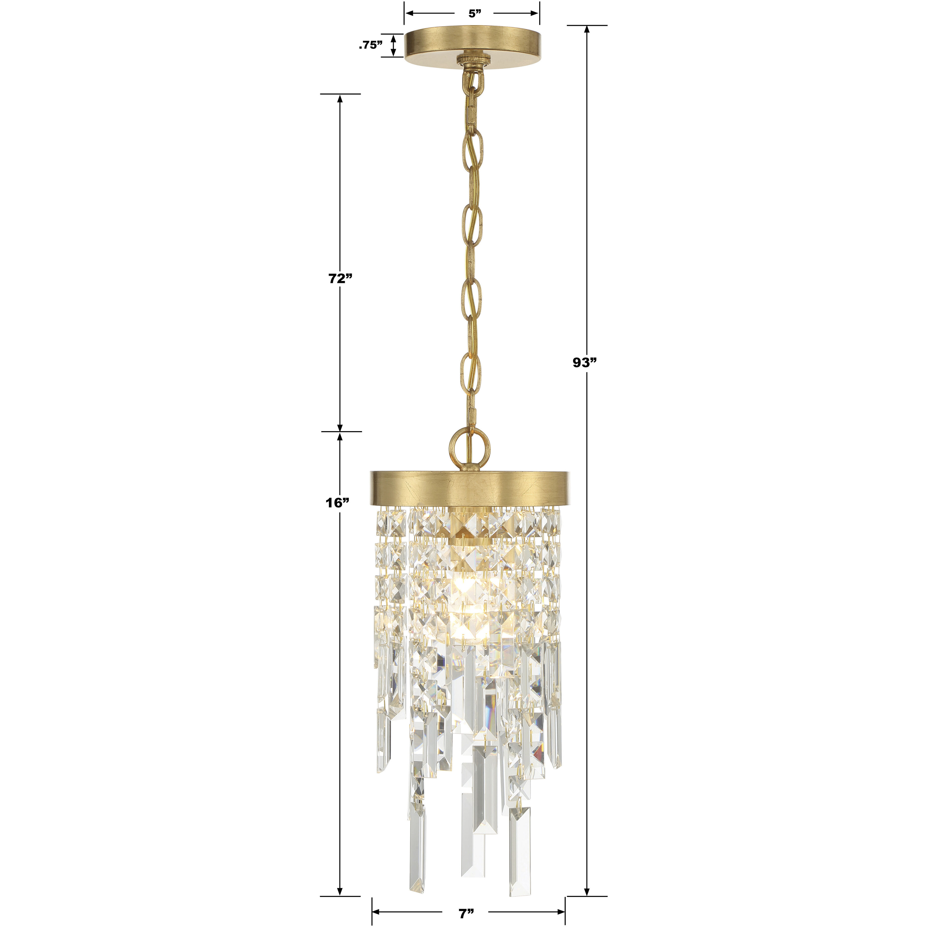 Winfield 1 Light 7 inch Antique Gold Mini Chandelier Ceiling Light