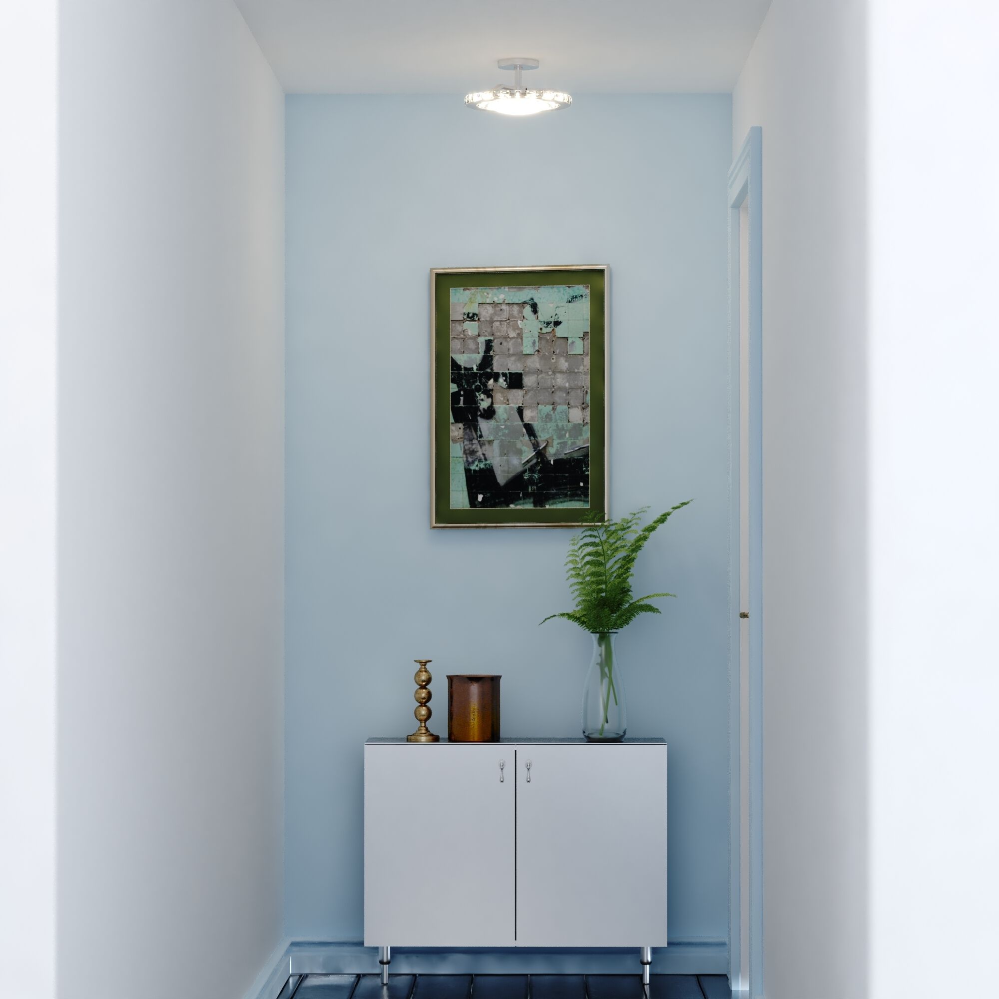 Clara LED 12.25 inch Brushed Nickel Semi-Flush Mount Ceiling Light