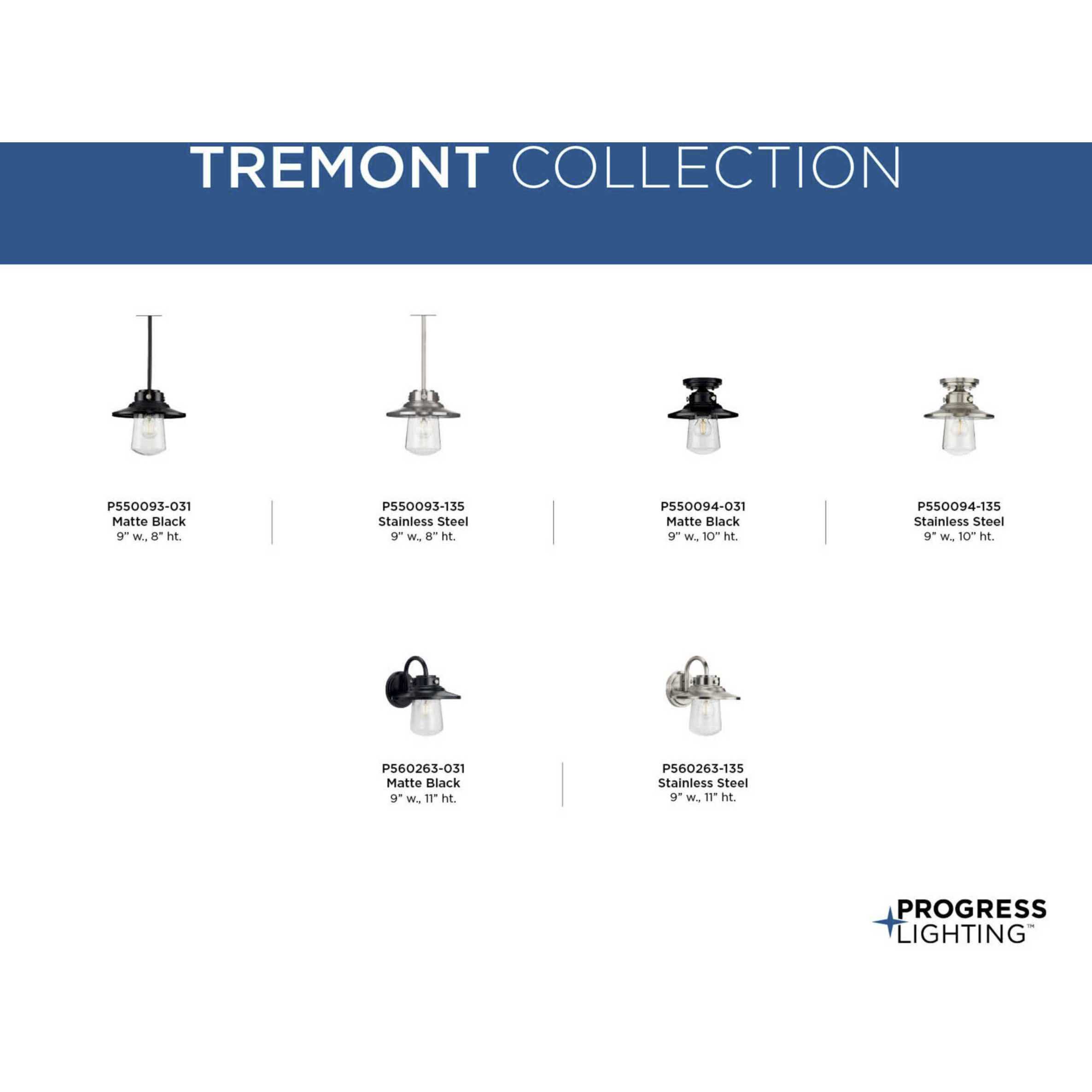 Tremont 1 Light 9 inch Stainless Steel Outdoor Mini Pendant