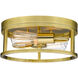 Canada 2 Light 12 inch Gold Flush Mount Ceiling Light