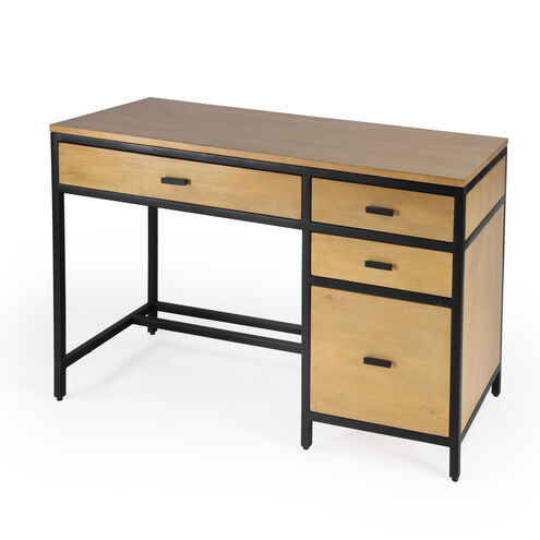 Hans Natural Wood Storage Desk in Light Brown