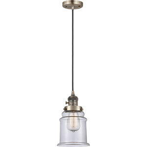 Franklin Restoration Canton LED 6 inch Antique Brass Mini Pendant Ceiling Light