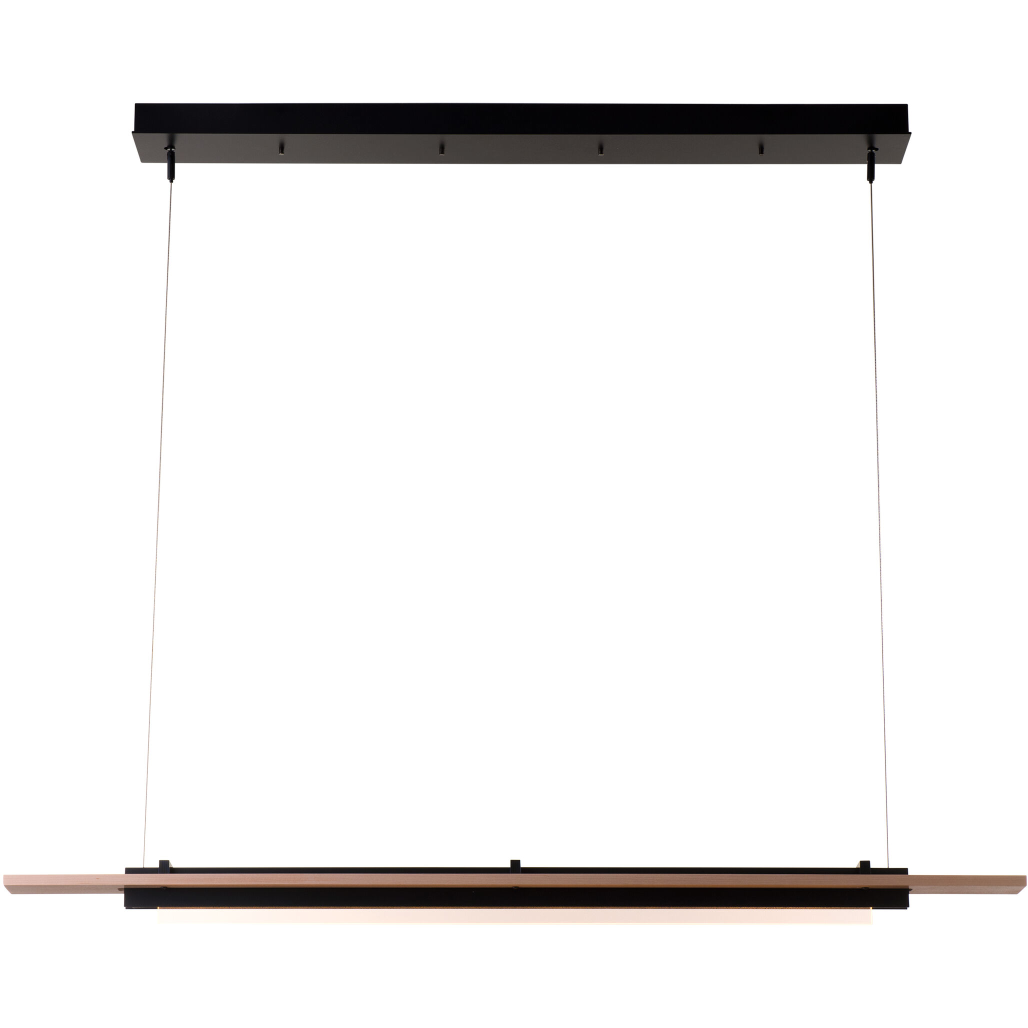 Plank LED 48 inch Black and Maple Wood Accent Pendant Ceiling Light in Black/Maple Wood