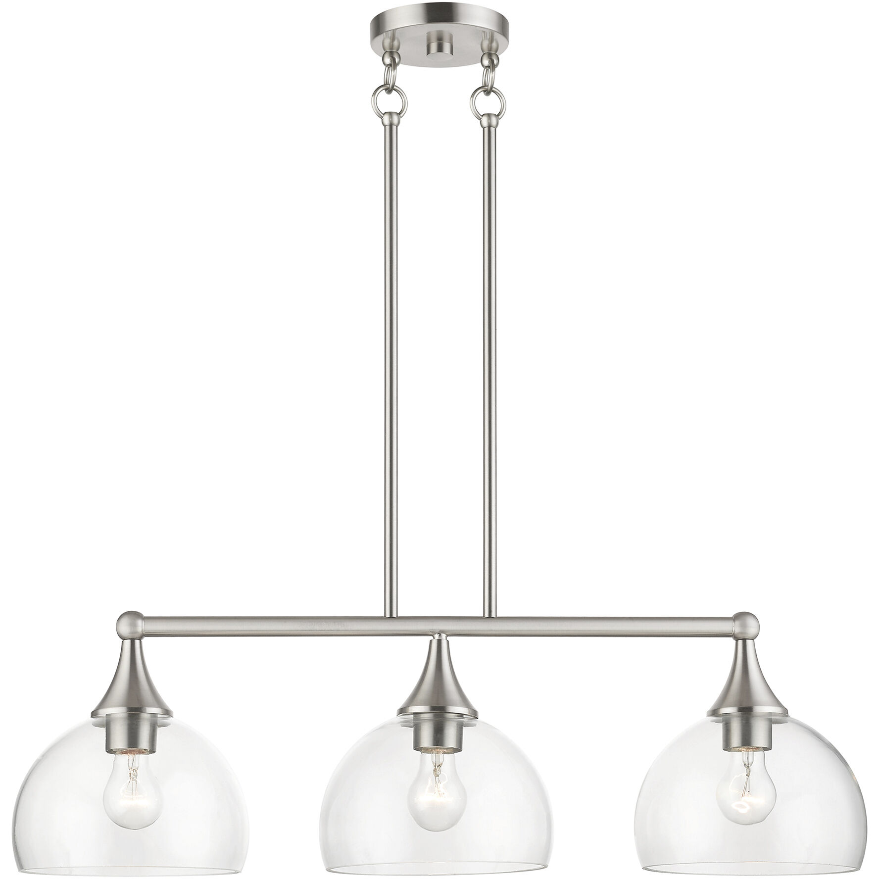 Glendon 3 Light 30 inch Brushed Nickel Linear Chandelier Ceiling Light