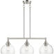 Glendon 3 Light 30 inch Brushed Nickel Linear Chandelier Ceiling Light