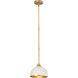 Landry 1 Light 10 inch Matte White and Rubbed Brass Pendant Ceiling Light