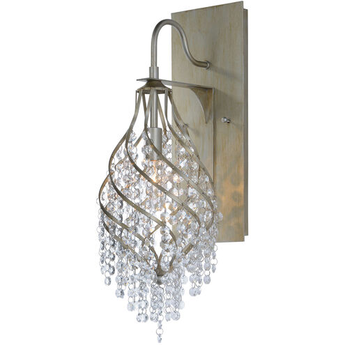Twirl Wall Sconce Wall Light in Golden Silver, Beveled Crystal