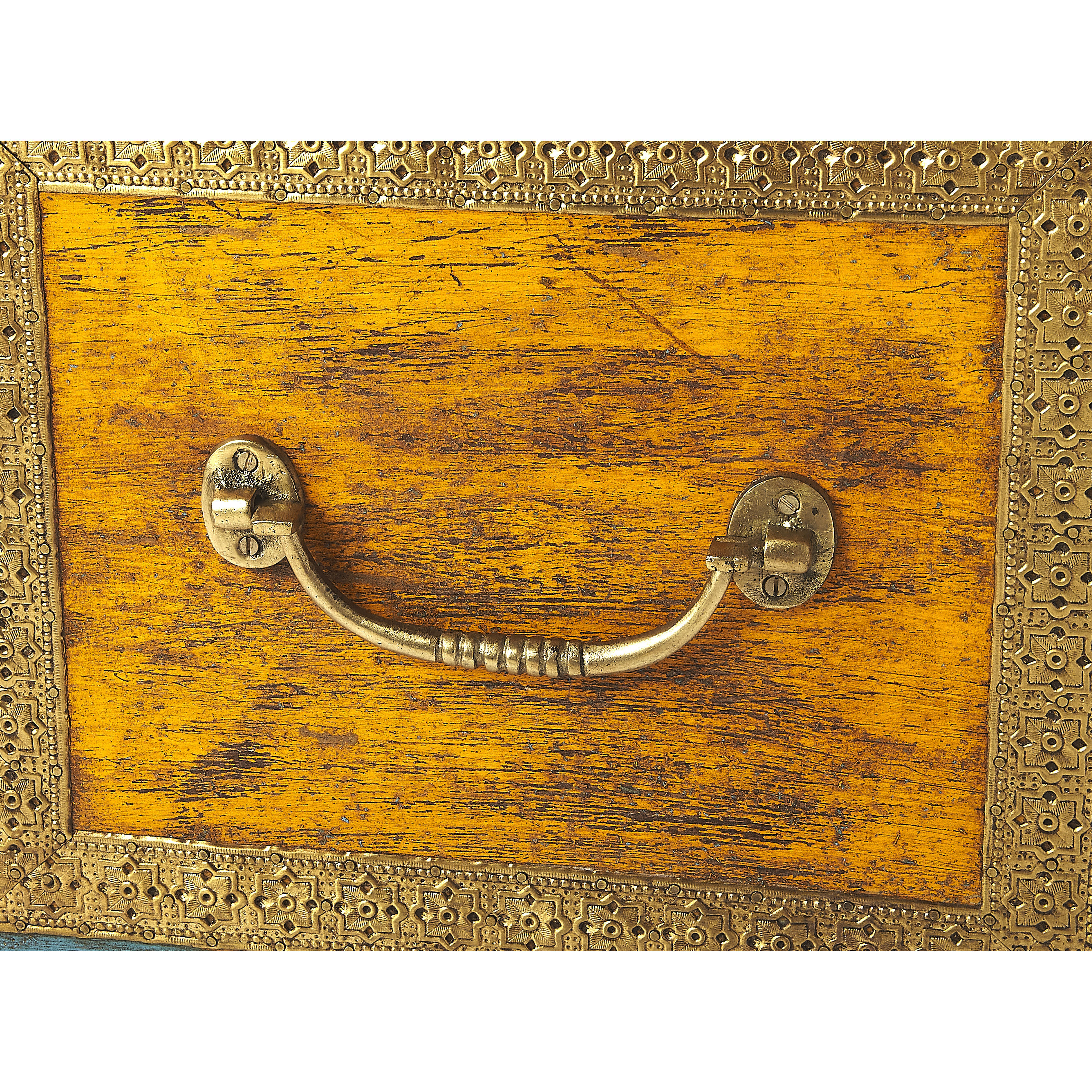 Nador Painted Brass Inlay 32 X 18 inch Artifacts Cocktail Table