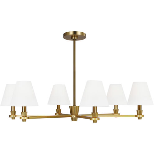 AH by Alexa Hampton Paisley 6 Light 36 inch Burnished Brass Chandelier Ceiling Light