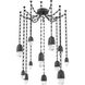 Pebble LED 14.3 inch Matte Black Swag Multi-Pendant Ceiling Light in 3000K LED, Rectangular Chain