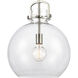 Newton Sphere 3 Light 14 inch Satin Nickel Pendant Ceiling Light in Clear Glass