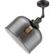 Franklin Restoration X-Large Bell LED 12 inch Oil Rubbed Bronze Semi-Flush Mount Ceiling Light in Plated Smoke Glass, Franklin Restoration