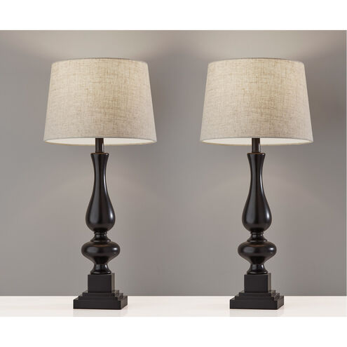 Gary 28 inch 100.00 watt Black Table Lamps Portable Light, 2 Pack, Simplee Adesso