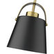 Z-Studio 1 Light 8 inch Matte Black and Heritage Brass Pendant Ceiling Light