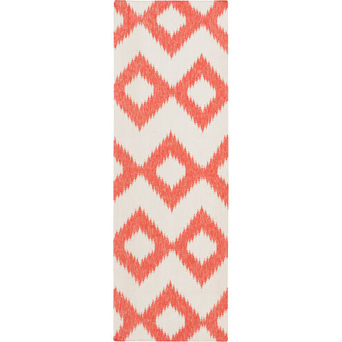 Frontier 96 X 30 inch Bright Orange, Cream Rug