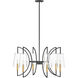 Hanley 6 Light 32 inch Matte Black and Warm Brass Chandelier Ceiling Light