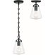 Voss 1 Light 5.75 inch Matte Black Semi Flush Ceiling Light