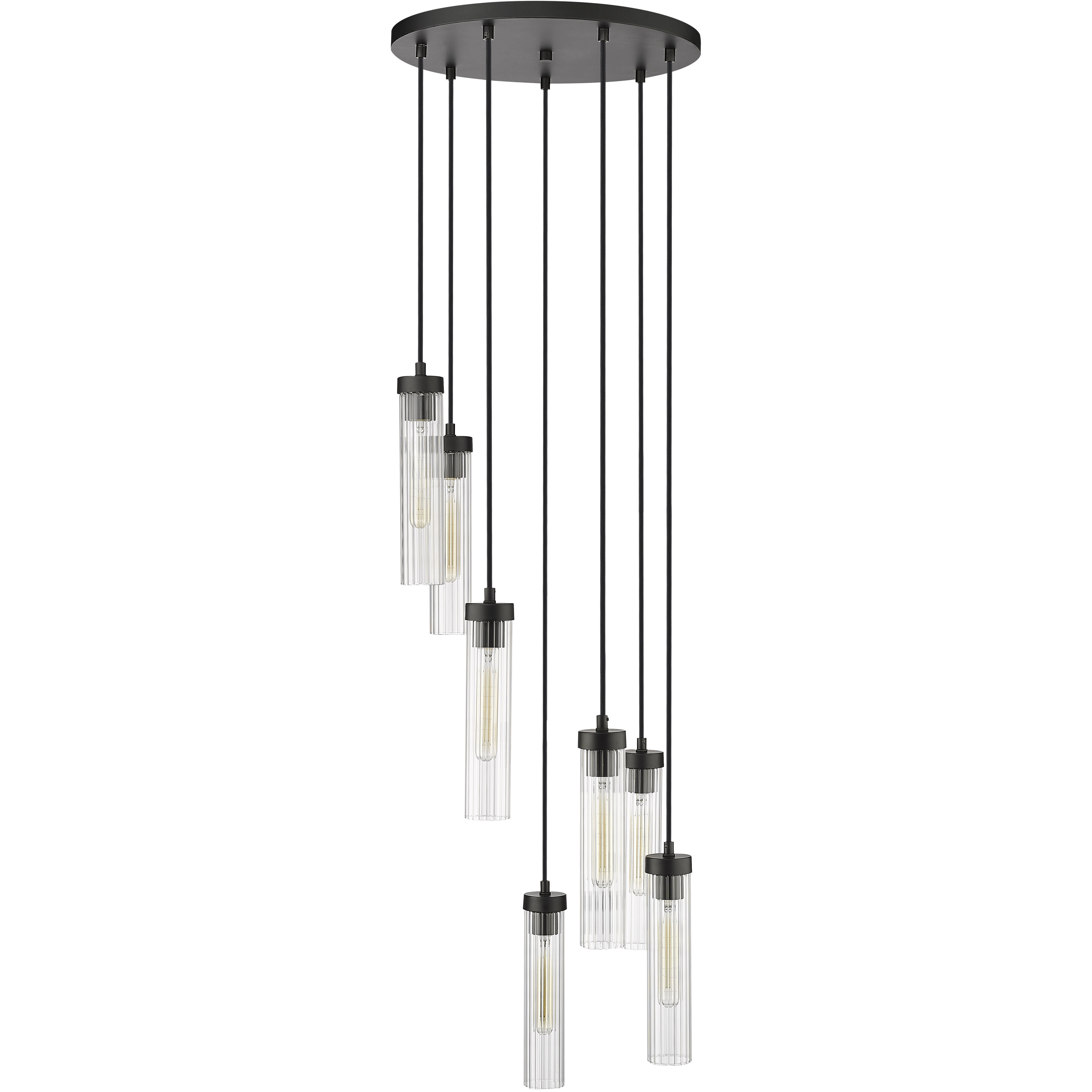 Beau 7 Light 18 inch Matte Black Chandelier Ceiling Light