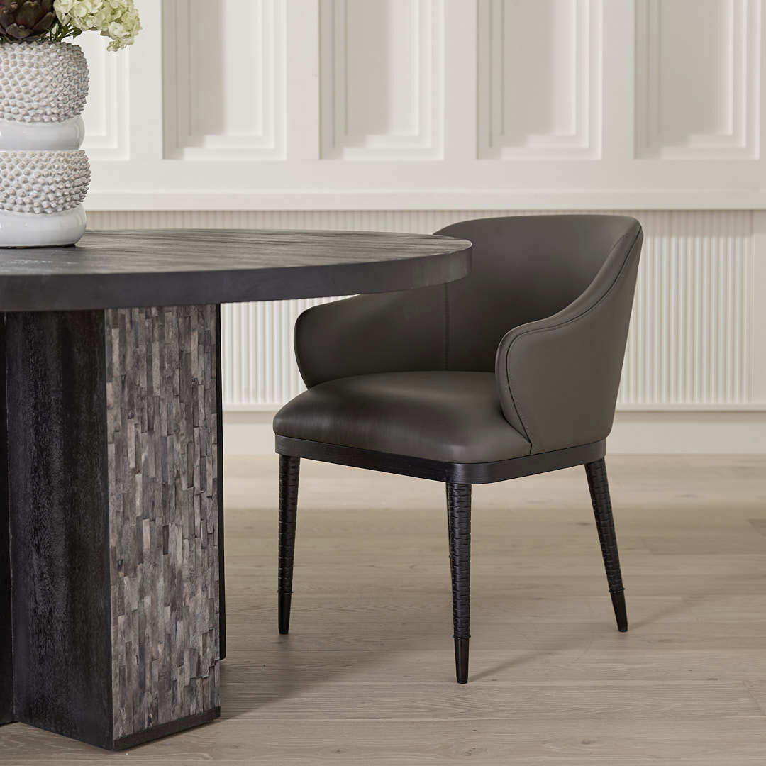 Hershel Dim Gray and Ebony with Blackened Bronze Dining Chair