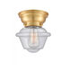 Aditi Small Bell LED 6.25 inch Satin Gold Flush Mount Ceiling Light in Plated Smoke Glass, Aditi