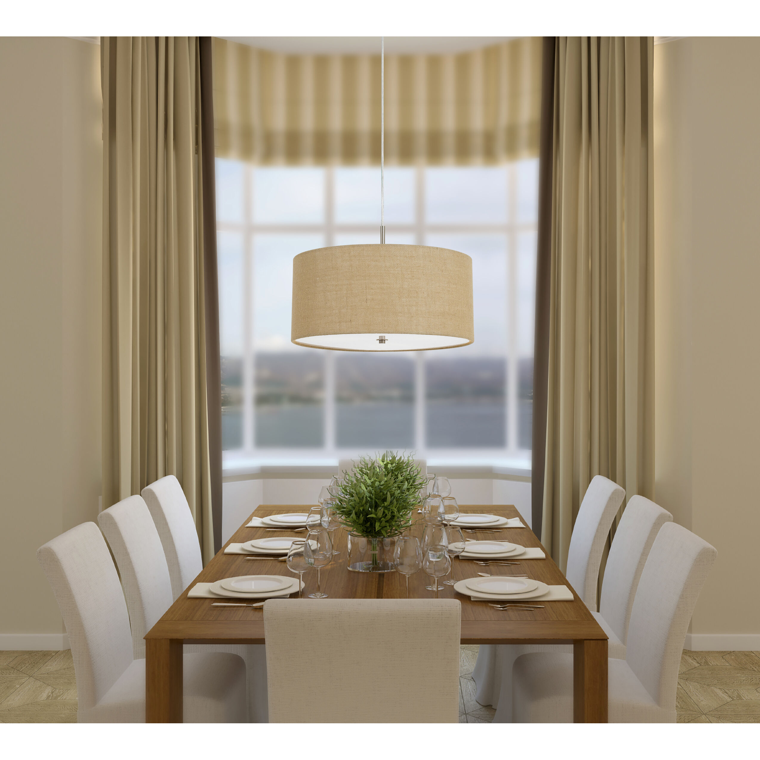 Addison 3 Light 18 inch Brushed Steel Pendant Ceiling Light