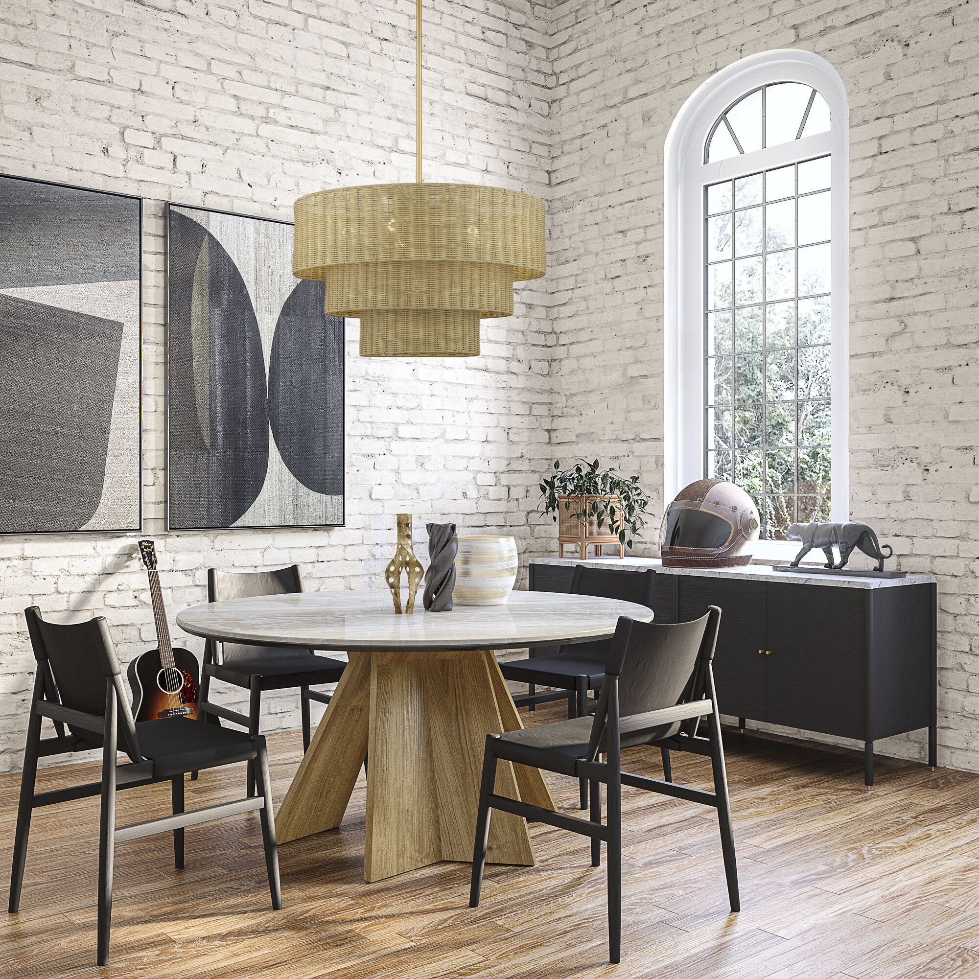 Weavington 6 Light 28 inch Antique Gold Leaf Pendant Chandelier Ceiling Light, Large