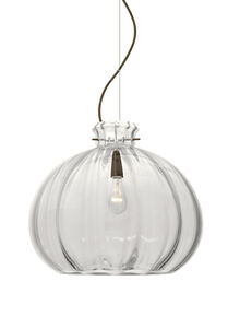 Pinta 1 Light Bronze Pendant Ceiling Light in Clear Pinta Glass