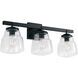 Dillon 3 Light 26 inch Matte Black Vanity Light Wall Light