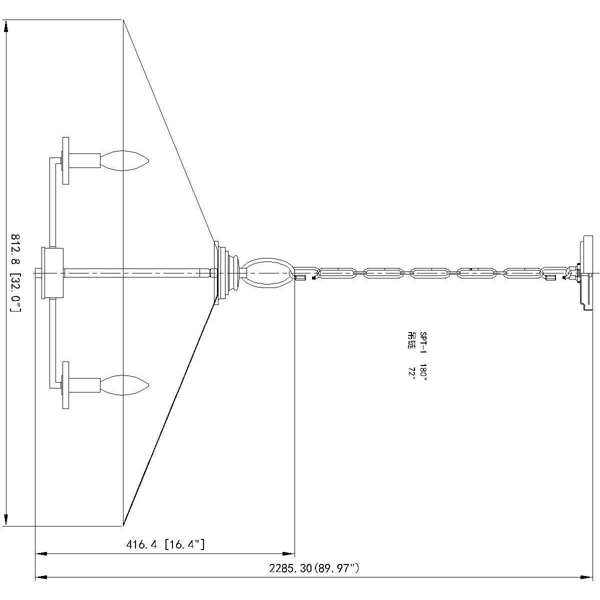 Rialto 6 Light 32 inch Signature Pewter Pendant Ceiling Light