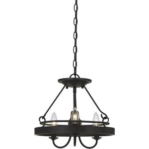 Helena 3 Light 14 inch Texture Gray With Moroccan Bronze Pendant Ceiling Light, Convertible to Semi-Flush