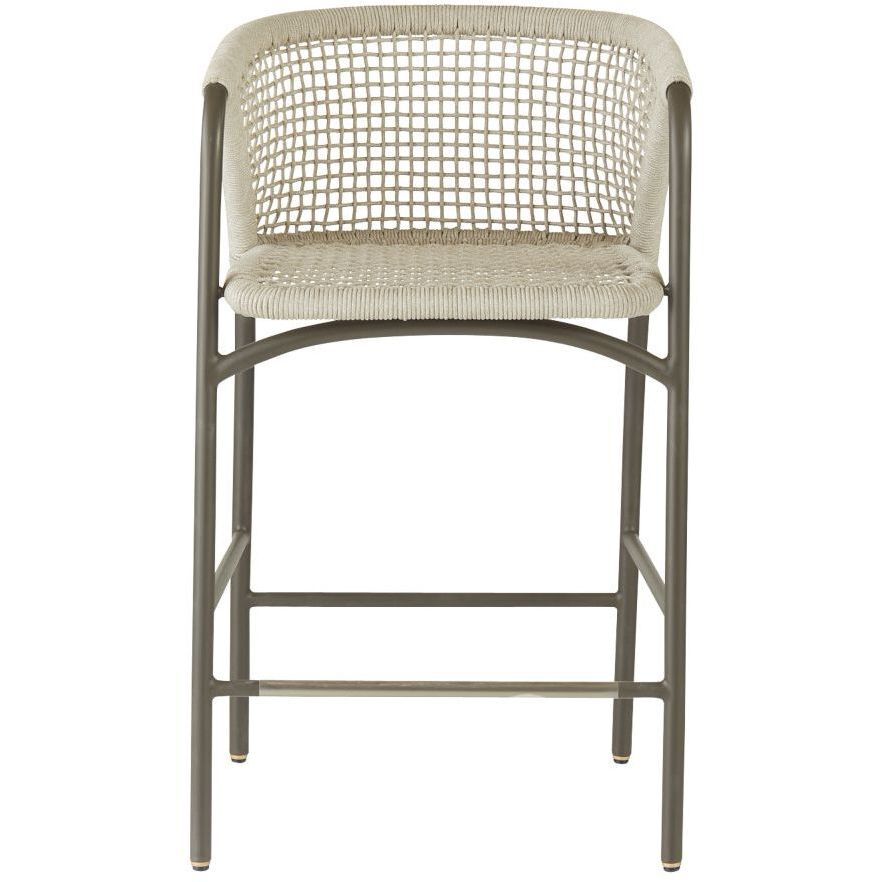 Enzo 36.5 inch Buff and Blackened Bronze Outdoor Counter Stool