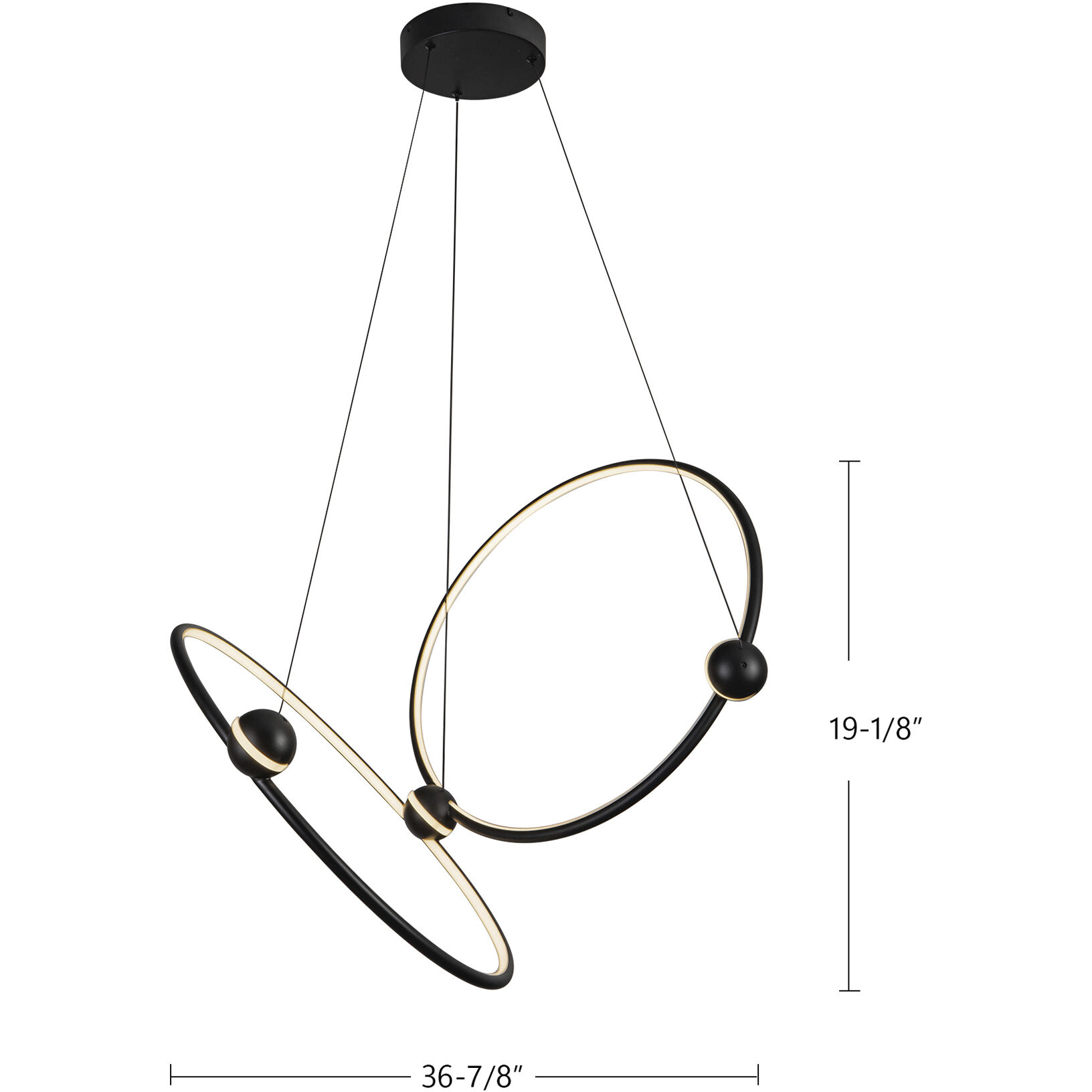 Isho LED 24.88 inch Black Chandelier Ceiling Light