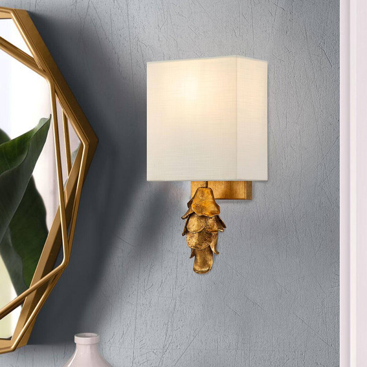 Nicholls 1 Light 7 inch Gold Leaf ADA Sconce Wall Light