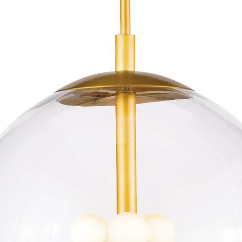 Cafe 3 Light 17 inch Natural Brass Pendant Ceiling Light, Medium