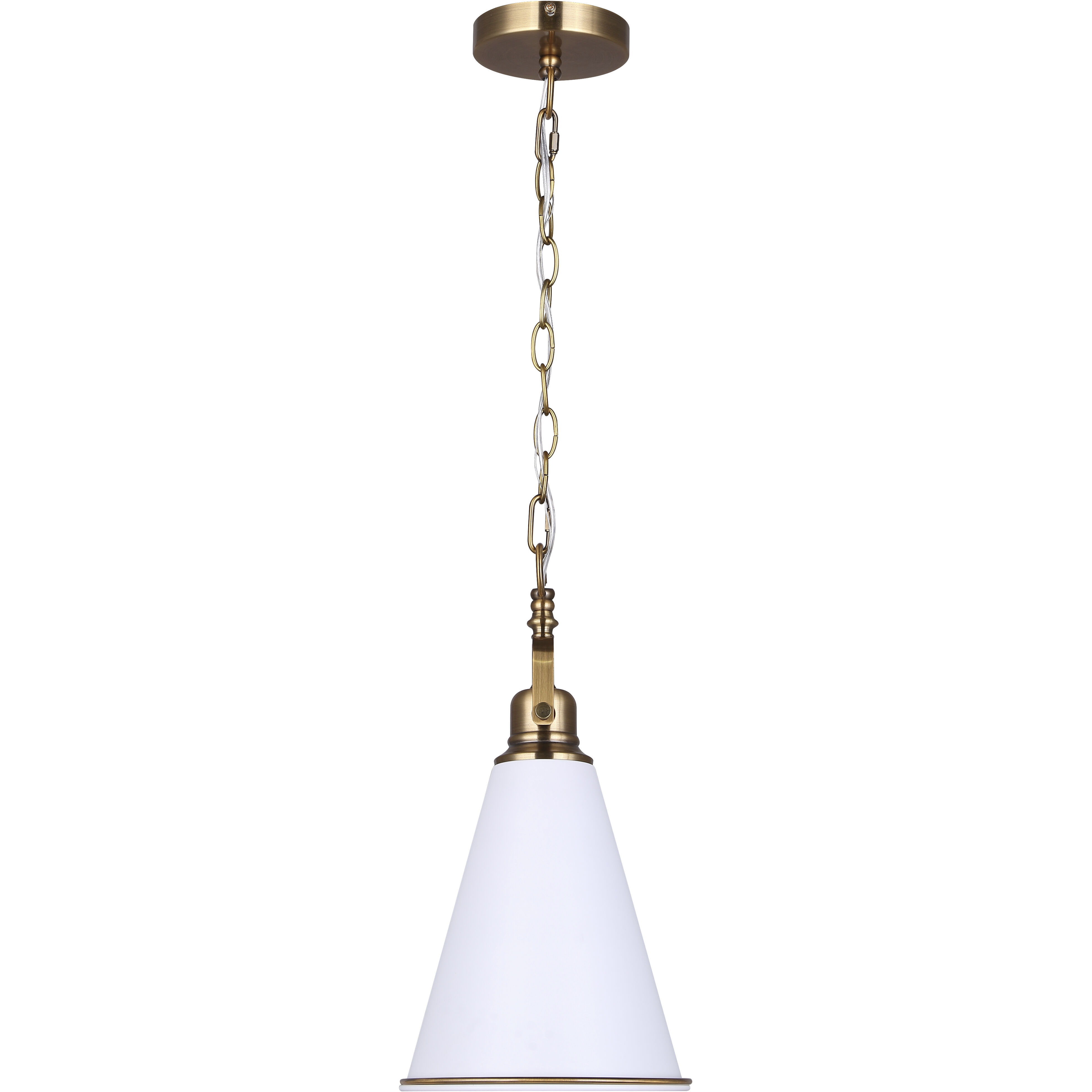 Ollie 1 Light 7.5 inch Matte White and Gold Pendant Ceiling Light