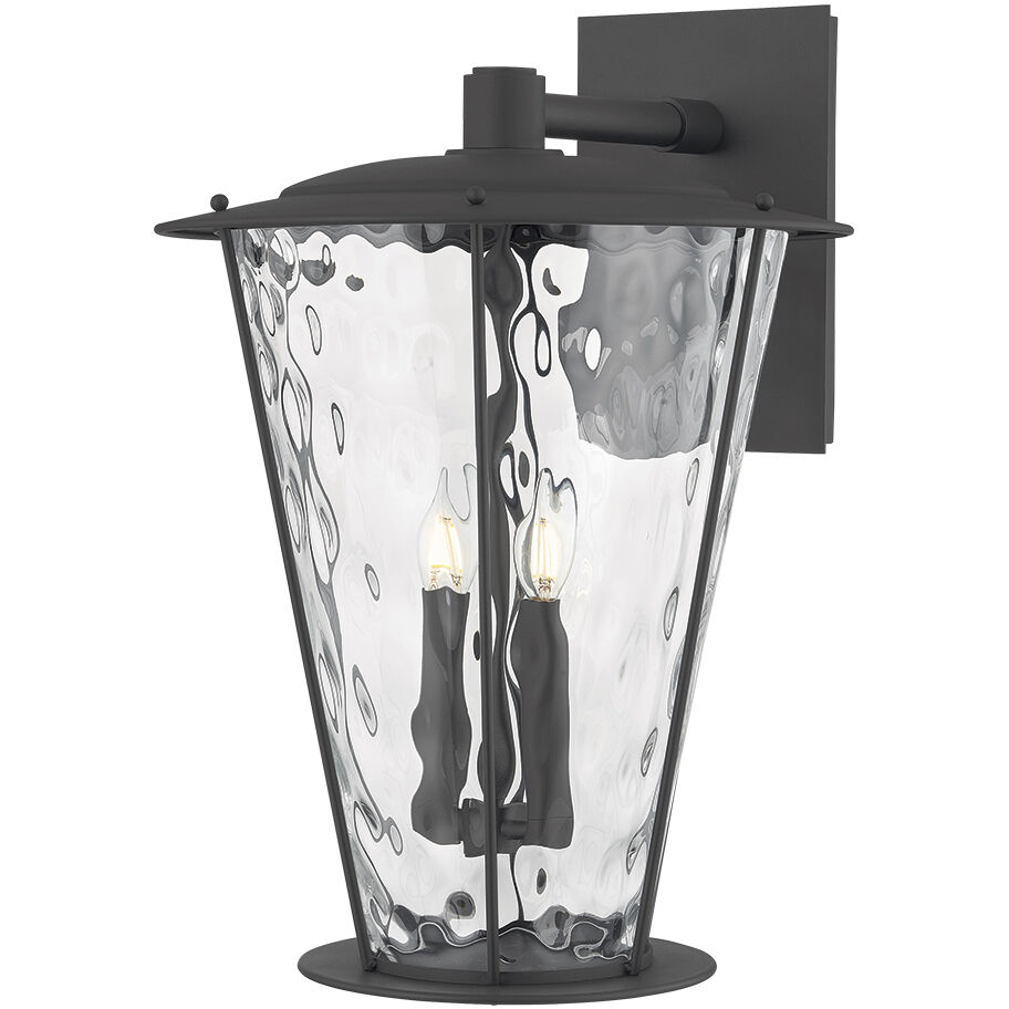 Jantzen 2 Light 21.5 inch Texture Black Outdoor Wall Sconce