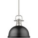 Duncan 1 Light 14 inch Pewter Pendant Ceiling Light in Matte Black, Large