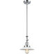 Franklin Restoration Halophane LED 8.5 inch Polished Chrome Mini Pendant Ceiling Light in Matte White Halophane Glass, Franklin Restoration