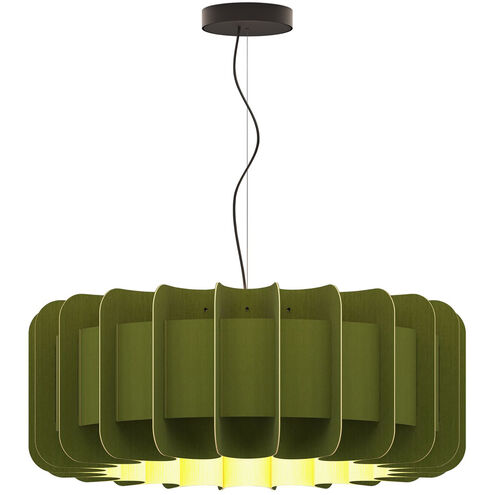 Clarissa 1 Light 29.1 inch Black/Green Pendant Ceiling Light in Green/Ash, 29 in