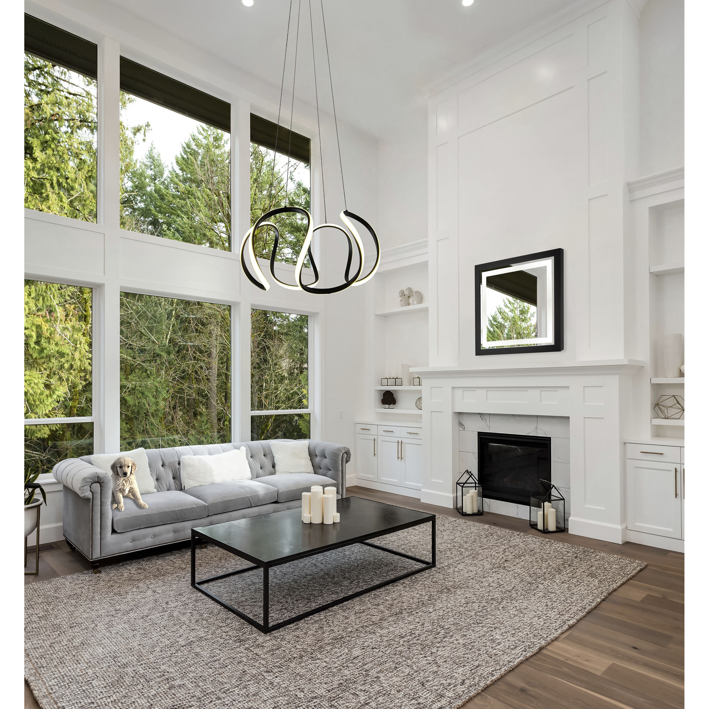 Mira LED 24.8 inch Black Pendant Ceiling Light