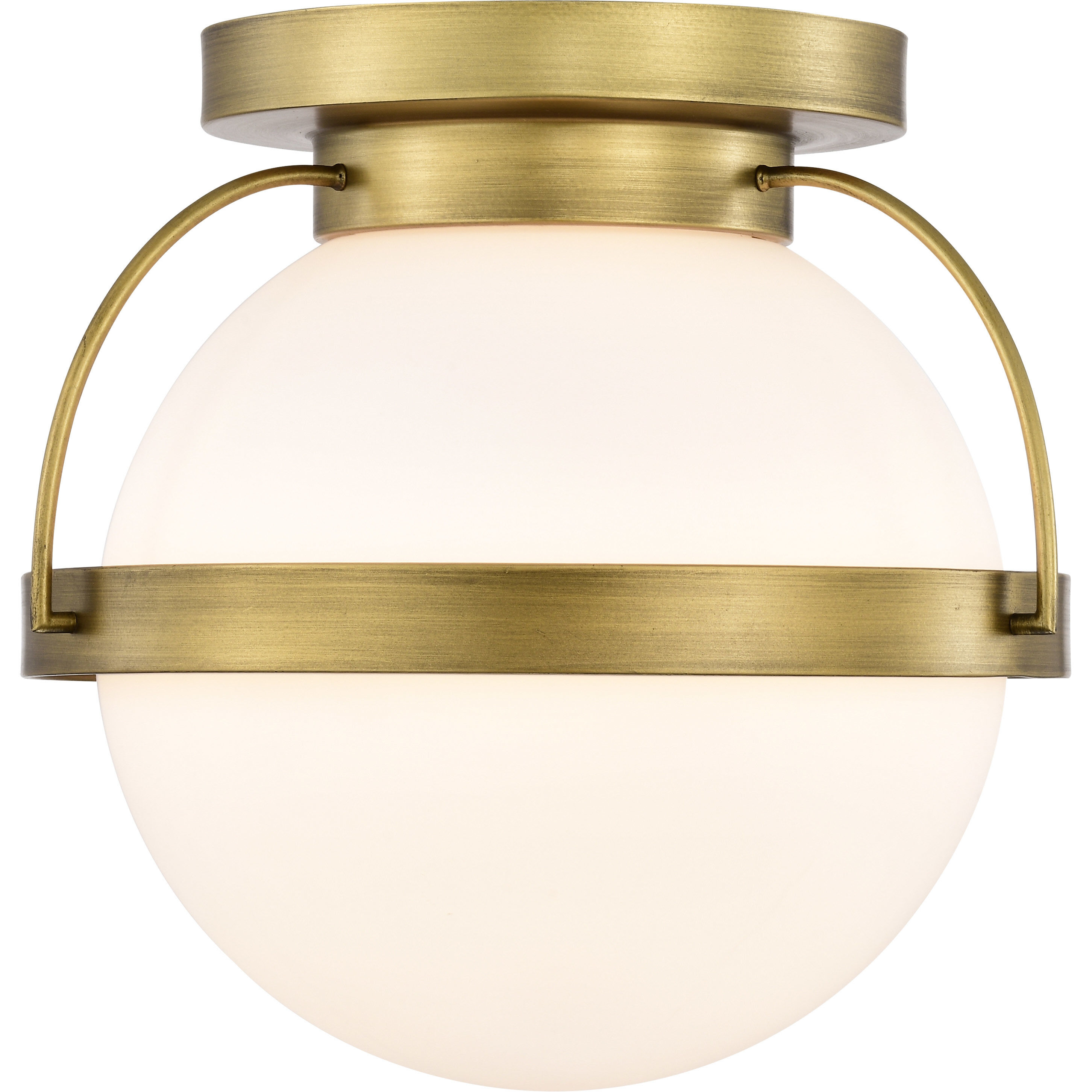 Lakeshore 1 Light 10 inch Natural Brass Flush Mount Ceiling Light