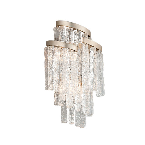 Mont Blanc 3 Light 11 inch Modern Silver Leaf Wall Sconce Wall Light