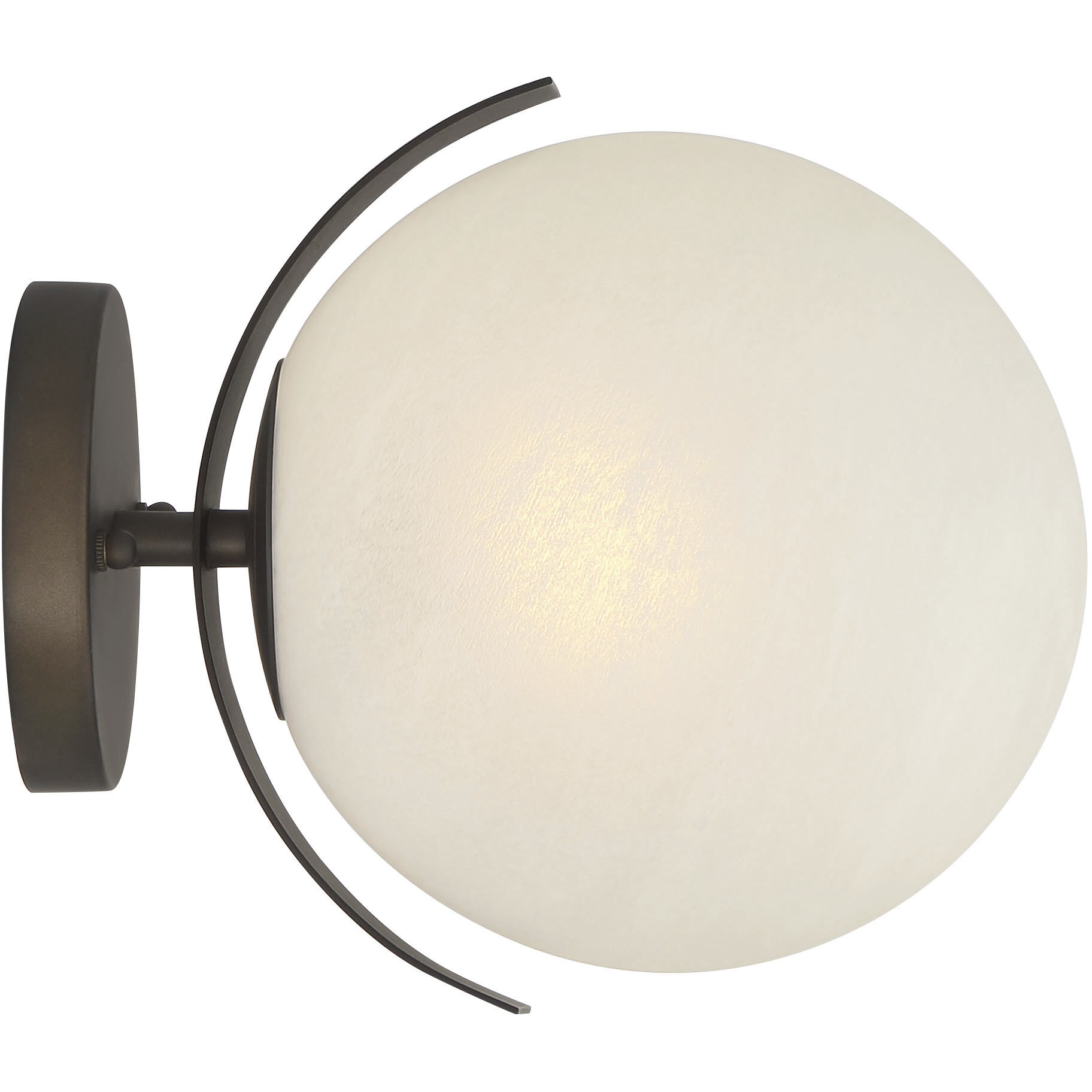 Vino Wall Sconce Wall Light in Dark Bronze, White Etched Alabaster Glass
