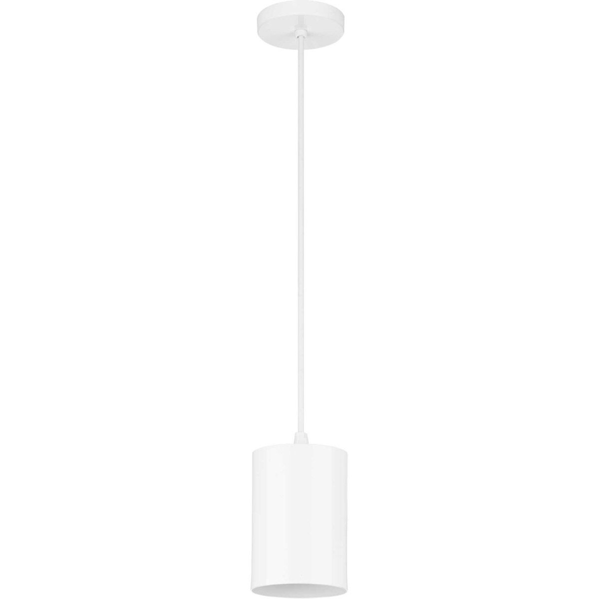 CYL RNDS 1 Light 5 inch White Outdoor Pendant