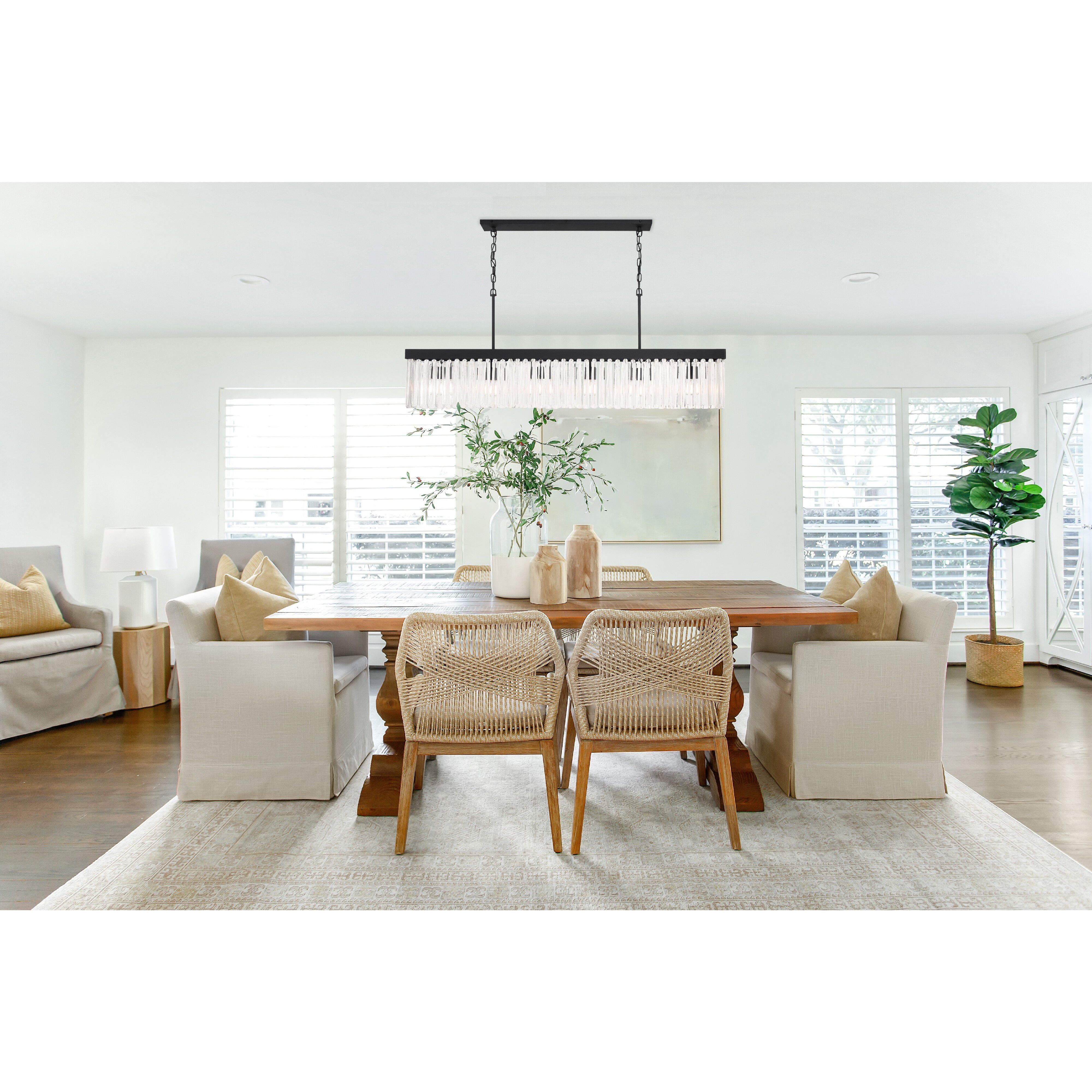 Emory 6 Light 49 inch Black Forged Chandelier Ceiling Light